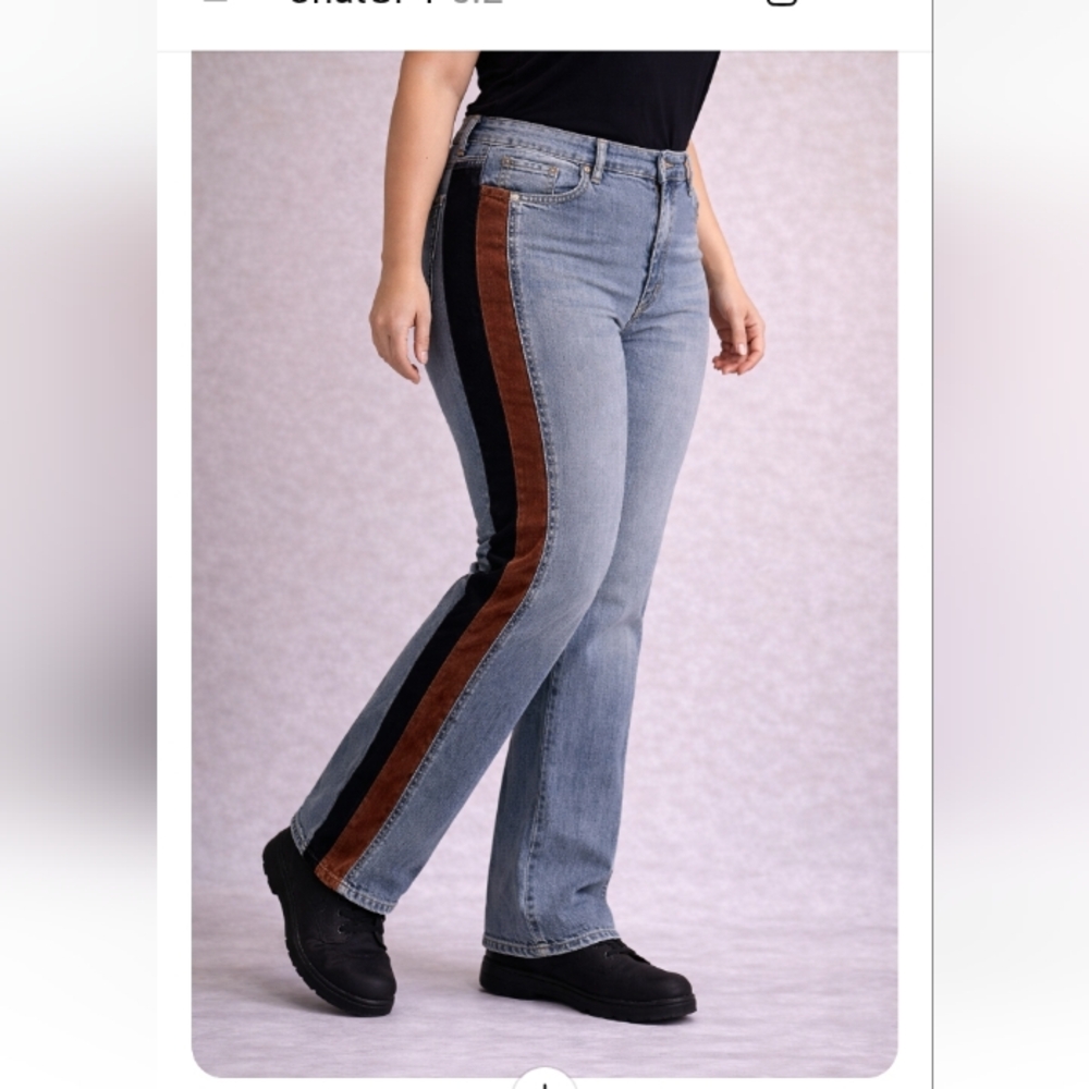 ROUTE 66 JEANS WITH SIDE STRIPES DOWN  LEGS, SIZE 20W